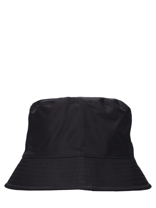 Palm Angels: Classic logo canvas bucket hat - Siyah - women_0 | Luisa Via Roma