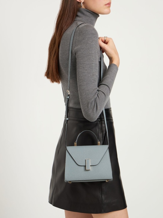 Valextra: Micro Iside grain leather top handle bag - Polvere - women_1 | Luisa Via Roma