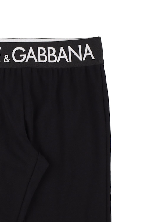 Dolce&Gabbana: コットンジャージーレギンス - ブラック - kids-girls_1 | Luisa Via Roma