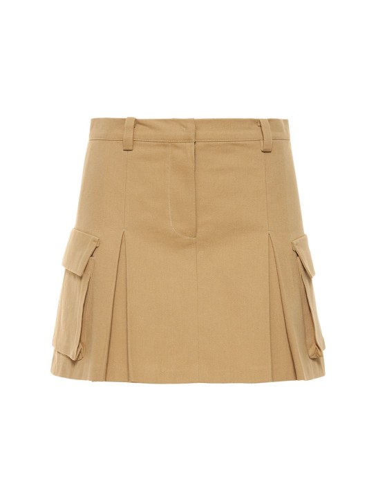 The Frankie Shop: Audrey pleated cotton cargo mini skirt - women_0 | Luisa Via Roma