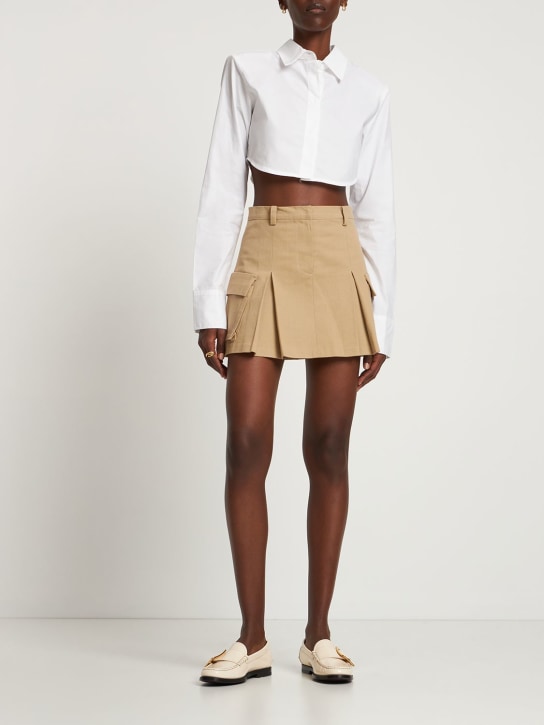 The Frankie Shop: Audrey pleated cotton cargo mini skirt - women_1 | Luisa Via Roma