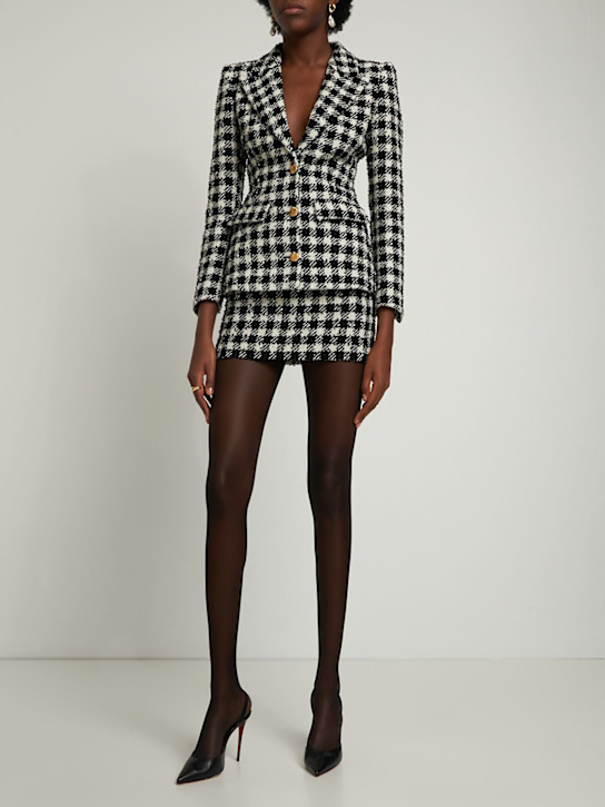 Alessandra Rich: Blazer de de lana con lentejuelas - Negro/Blanco - women_1 | Luisa Via Roma