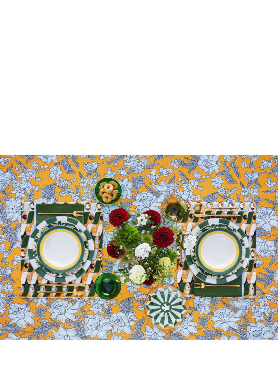 La Double J: Large printed linen tablecloth - Lilium Zafferan - ecraft_1 | Luisa Via Roma