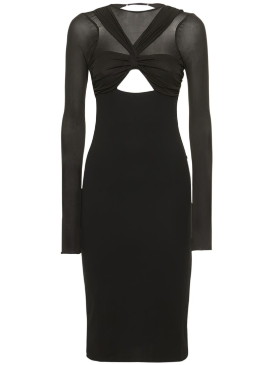 Nensi Dojaka: Vestito midi con nodo - Nero - women_0 | Luisa Via Roma