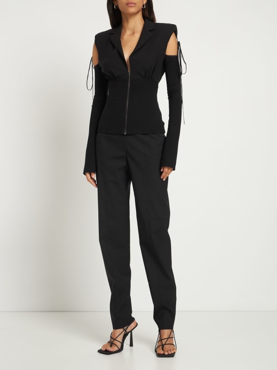 Nensi Dojaka: Blazer con hombro abierto - Negro - women_1 | Luisa Via Roma