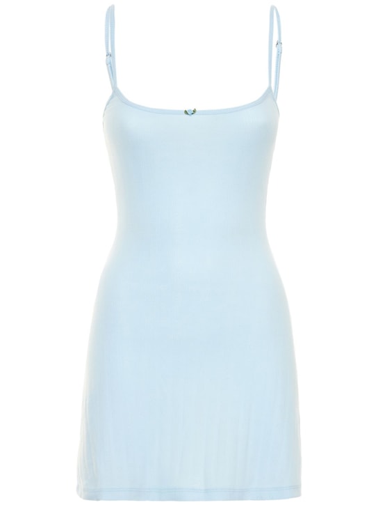 Frankies Bikinis: Vestito mini Gwyneth in cotone - Celeste - women_0 | Luisa Via Roma