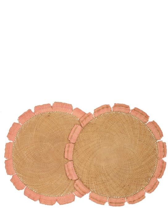 Johanna Ortiz: Faded Rose Orpua餐垫2个套装 - 棕色/粉色 - ecraft_0 | Luisa Via Roma