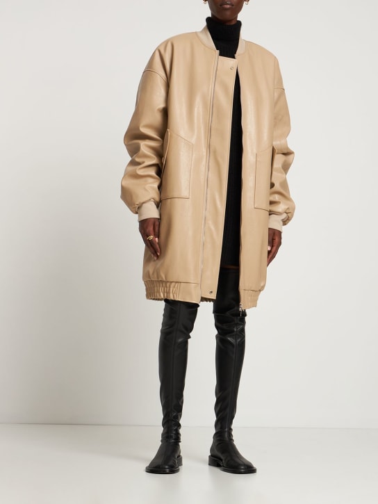 The Frankie Shop: Jesse faux leather long jacket - women_1 | Luisa Via Roma