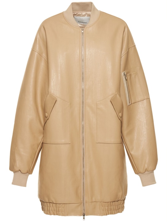 The Frankie Shop: Jesse faux leather long jacket - women_0 | Luisa Via Roma