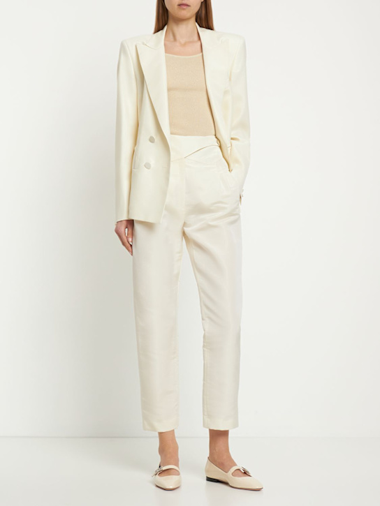 Blazé Milano: Shamrock Cream Basque pants - Ivory - women_1 | Luisa Via Roma