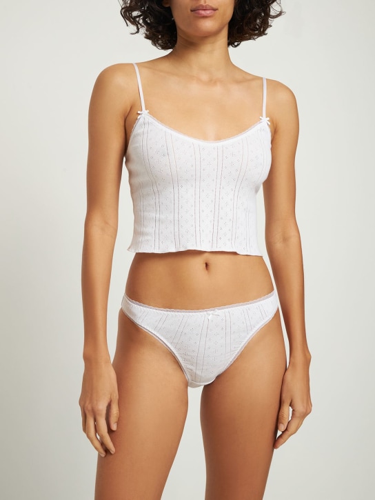 Cou Cou: Braguitas de algodón de talle alto - Blanco - women_1 | Luisa Via Roma