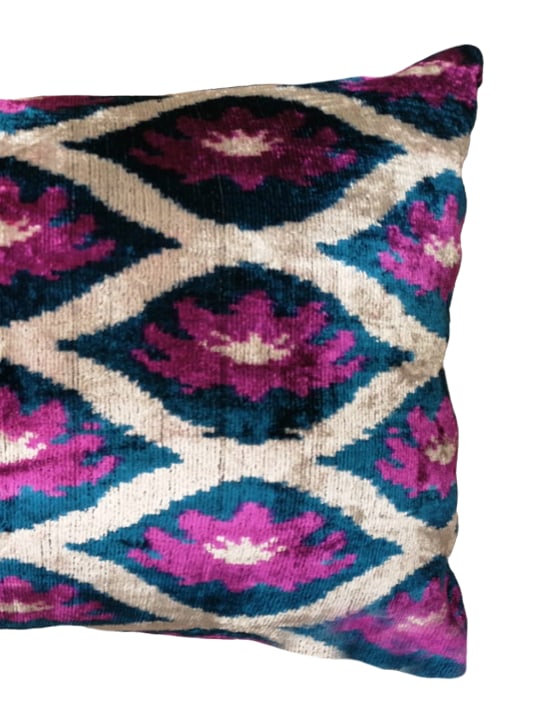 Les Ottomans: Silk & cotton cushion - Purple - ecraft_1 | Luisa Via Roma