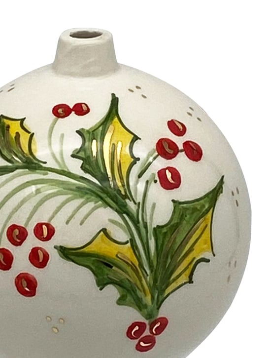 Les Ottomans: Hand-painted Christmas ball - White/Green - ecraft_1 | Luisa Via Roma