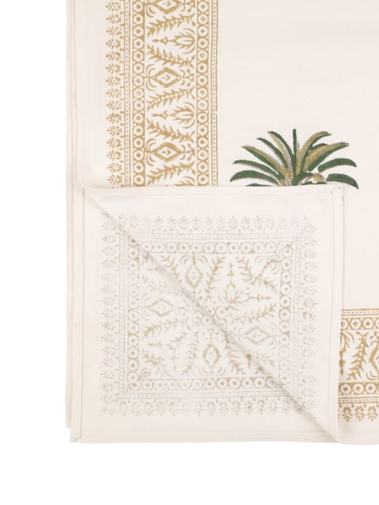 Les Ottomans: Handprinted cotton tablecloth - White - ecraft_1 | Luisa Via Roma