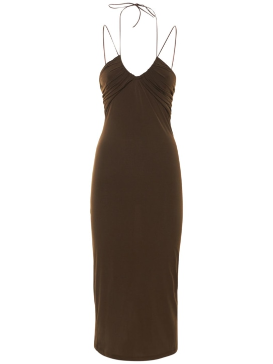 Kimolos gathered jersey midi dress - Thumbnail 1