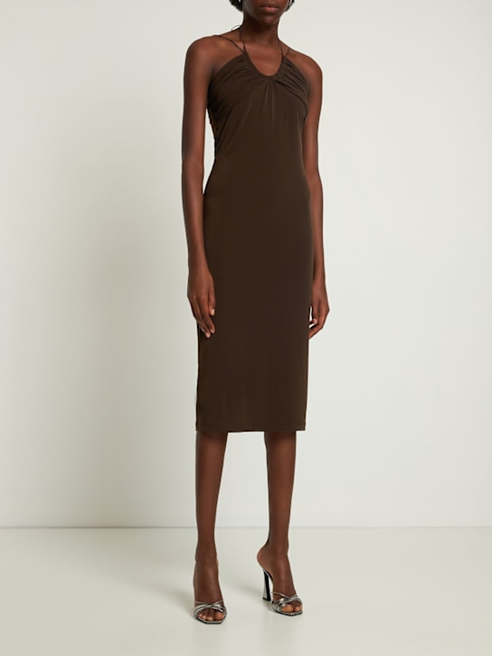 Kimolos gathered jersey midi dress - Thumbnail 2