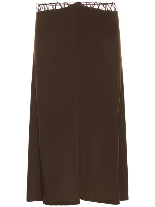Musier Paris: Santorini stretch jersey midi skirt - Brown - women_0 | Luisa Via Roma