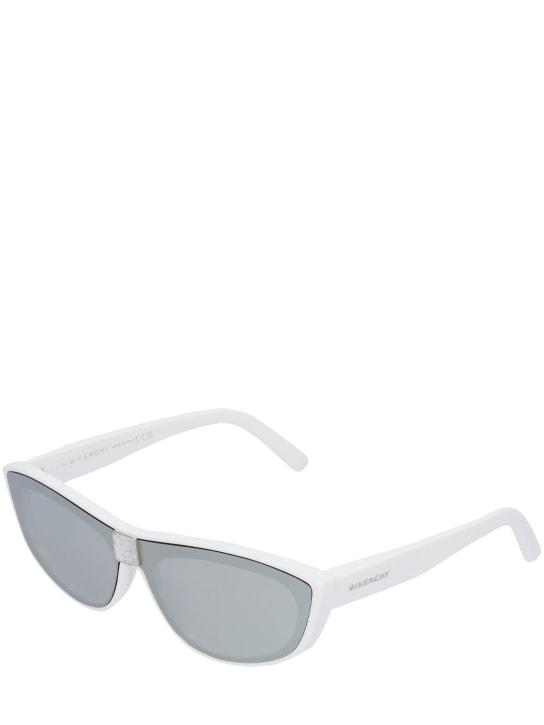 Givenchy: 4GEM cat-eye mask acetate sunglasses - White/Mirror - women_1 | Luisa Via Roma