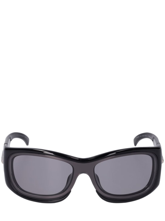 Givenchy: G180 oval sunglasses - Black/Smoke - men_0 | Luisa Via Roma