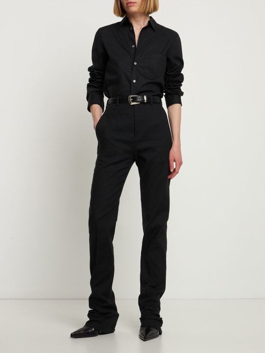 Ann Demeulemeester: Laurence fitted stretch cotton pants - Black - women_1 | Luisa Via Roma