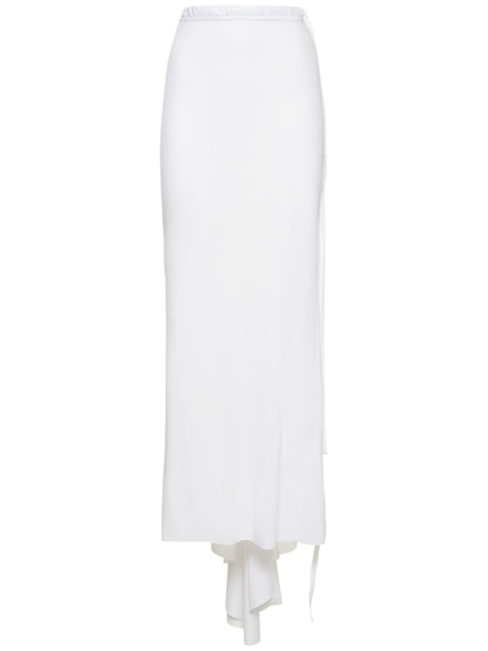 Ann Demeulemeester: Falda larga de jersey de algodón - Blanco - women_0 | Luisa Via Roma