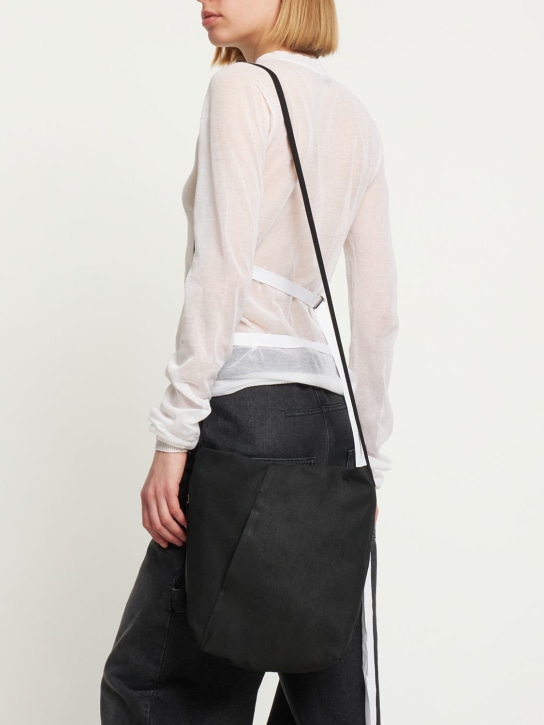 Ann Demeulemeester: Myra waxed cotton pocket bag - Black - women_1 | Luisa Via Roma