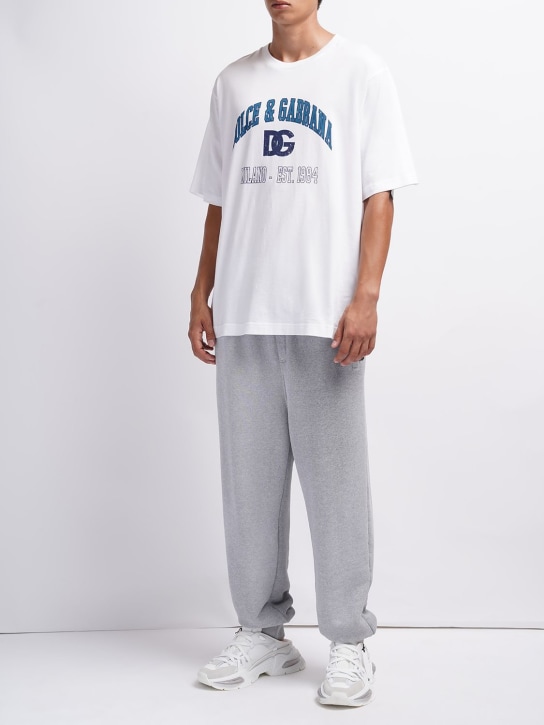 Dolce&Gabbana: Camiseta de algodón con logo - men_1 | Luisa Via Roma