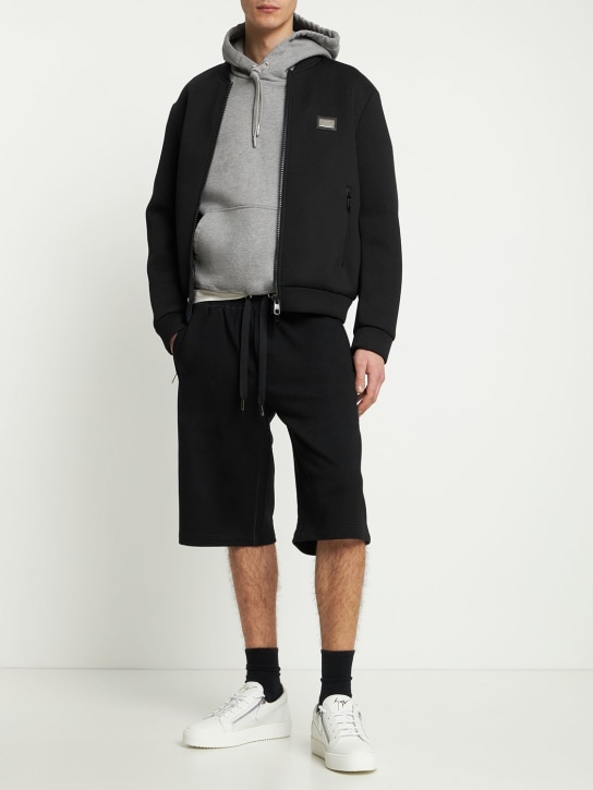 Dolce&Gabbana: Shorts Essential in jersey - Nero - men_1 | Luisa Via Roma