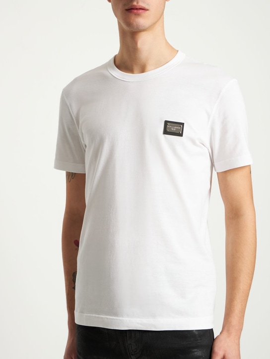 Dolce&Gabbana: T-shirt en jersey Essential - Blanc - men_1 | Luisa Via Roma