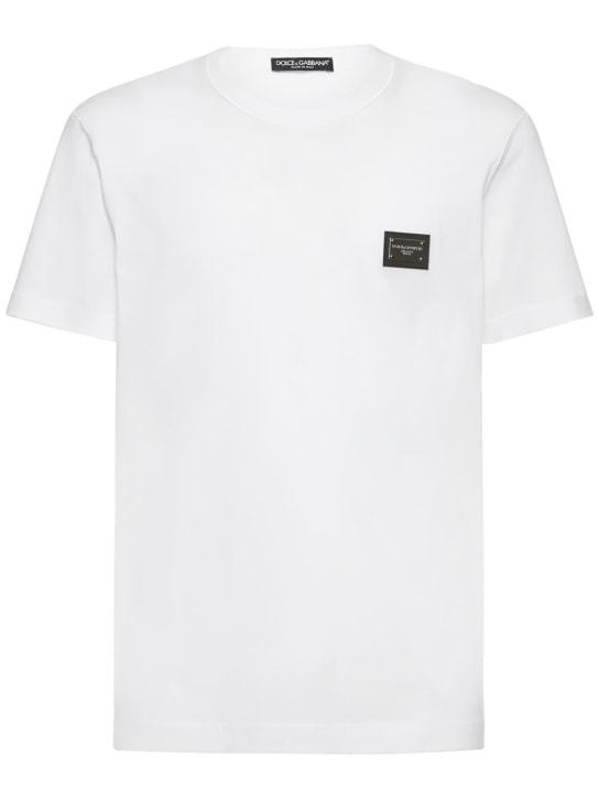 Dolce&Gabbana: Essential jarse tişört - Beyaz - men_0 | Luisa Via Roma