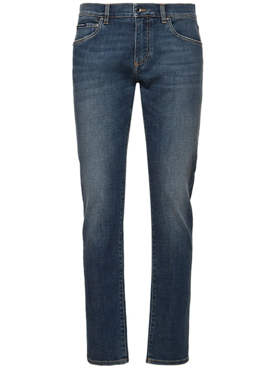 Dolce&Gabbana: Jeans slim fit in denim - men_0 | Luisa Via Roma