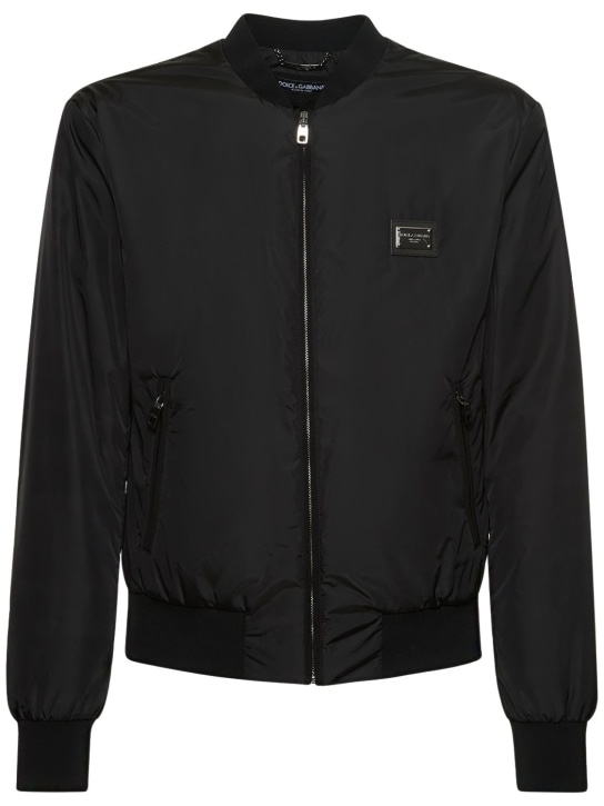 Dolce&Gabbana: Essential logo casual jacket - Black - men_0 | Luisa Via Roma