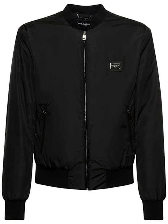 Dolce&Gabbana: Essential logo casual jacket - Black - men_0 | Luisa Via Roma