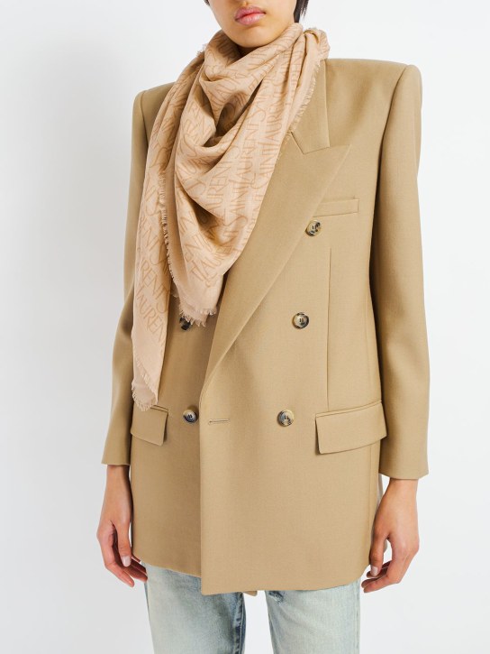 Saint Laurent: Light modal & cashmere scarf - Beige/Brown - women_1 | Luisa Via Roma