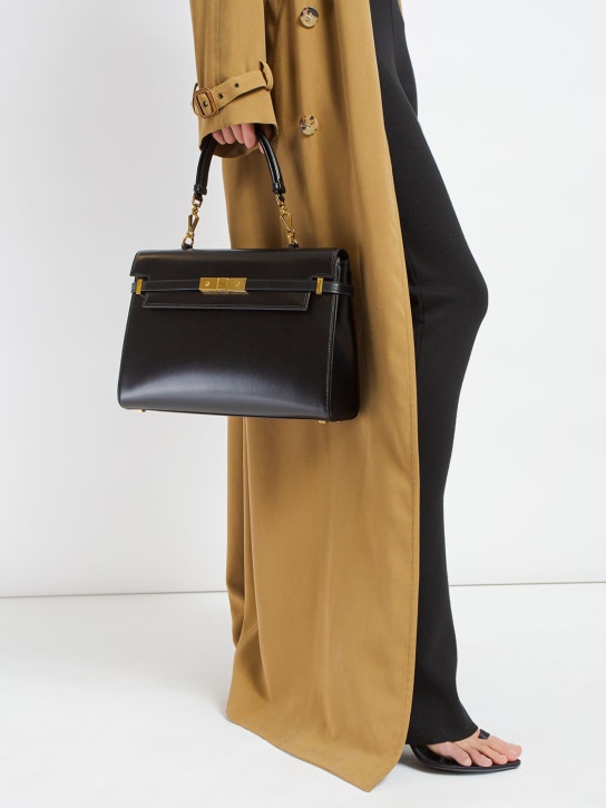 Saint Laurent: Manhattan leather top handle bag - Black - women_1 | Luisa Via Roma