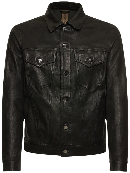 Stretch denim & leather jacket - Giorgio Brato - Men | Luisaviaroma