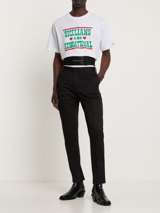 Dolce&Gabbana: Re-edition print t-shirt - White - men_1 | Luisa Via Roma