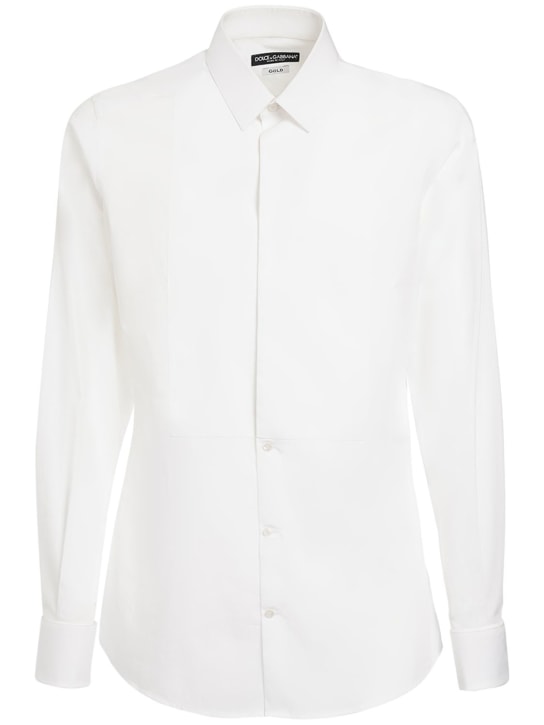 Dolce&Gabbana: Re-edition tuxedo shirt - White - men_0 | Luisa Via Roma