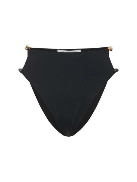 Stella McCartney: HOCHTAILLIERTER BIKINISLIP „FALABELLA“ - Schwarz - women_0 | Luisa Via Roma