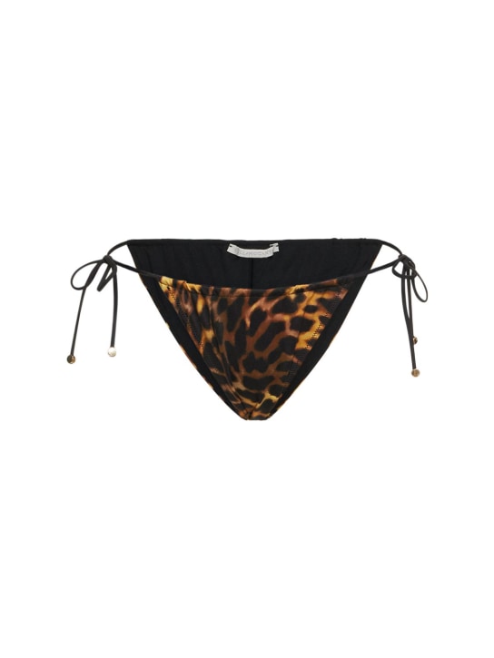 Stella McCartney: Printed tie side bikini bottom - Brown/Multi - women_0 | Luisa Via Roma