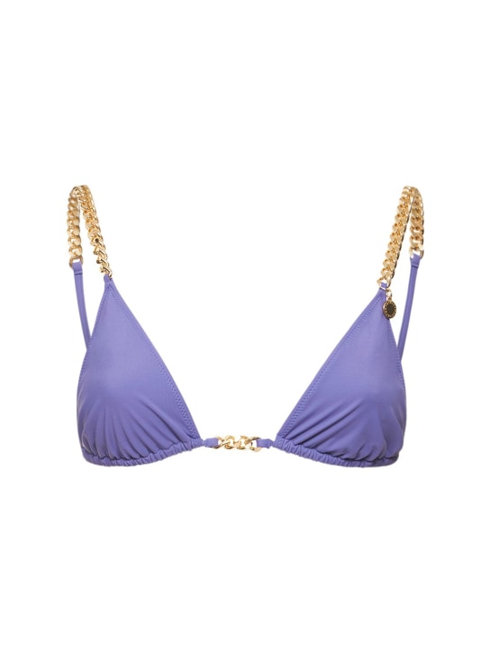 Stella McCartney: Haut de bikini triangle Falabella - Violet - women_0 | Luisa Via Roma