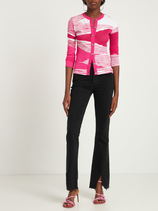 Missoni: Space dyed knit cardigan - Pink/White - women_1 | Luisa Via Roma