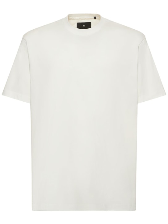 Y-3: T-shirt in jersey con logo - men_0 | Luisa Via Roma
