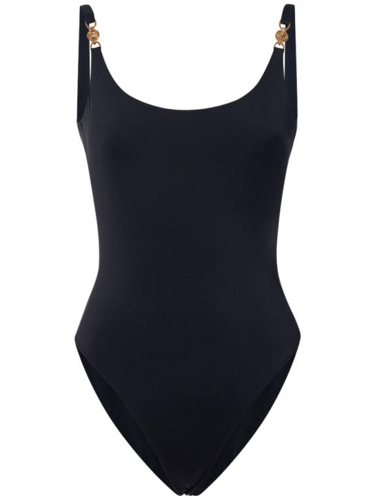 Versace: Medusa chain strap one piece swimsuit - Black - women_0 | Luisa Via Roma