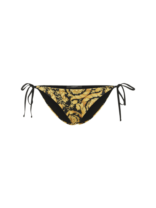 Versace: Slip bikini stampa barocca - Multicolore - women_0 | Luisa Via Roma
