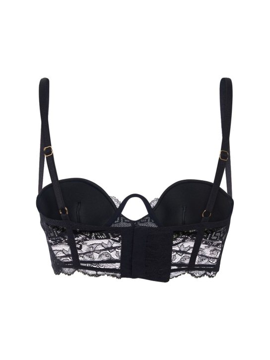 Versace: Lace cupped bra - Black - women_1 | Luisa Via Roma
