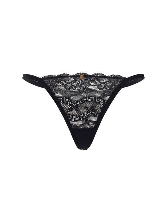 Versace: Lace briefs - Black - women_0 | Luisa Via Roma