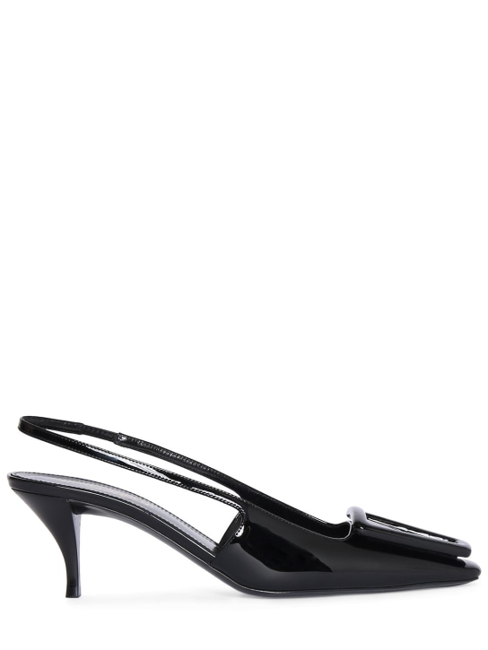 Saint Laurent: 60毫米24漆皮高跟鞋 - 黑色 - women_0 | Luisa Via Roma