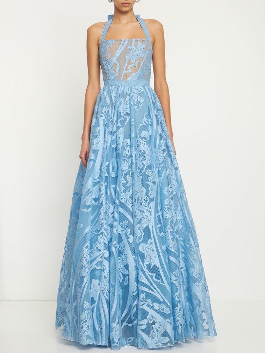 Windy lace square neck long dress - Thumbnail 2
