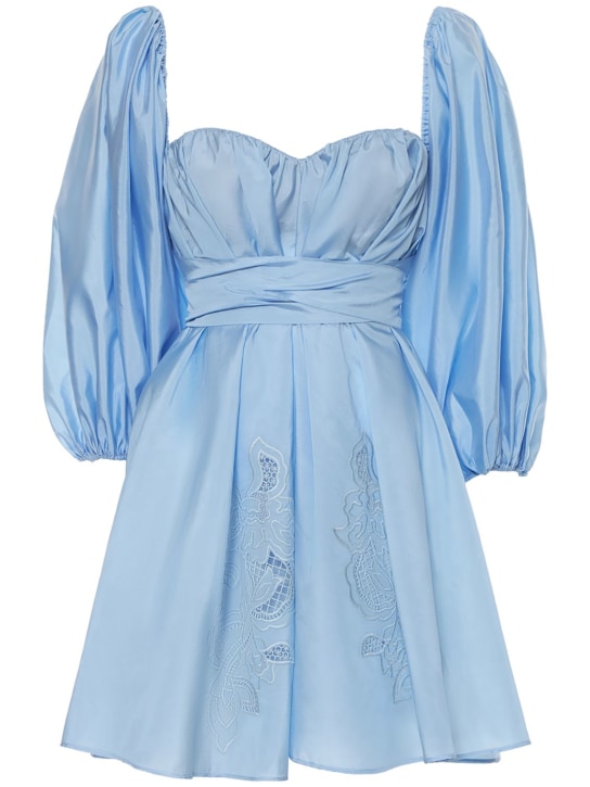 Zuhair Murad: Vestido corto de tafetán - Azul - women_0 | Luisa Via Roma